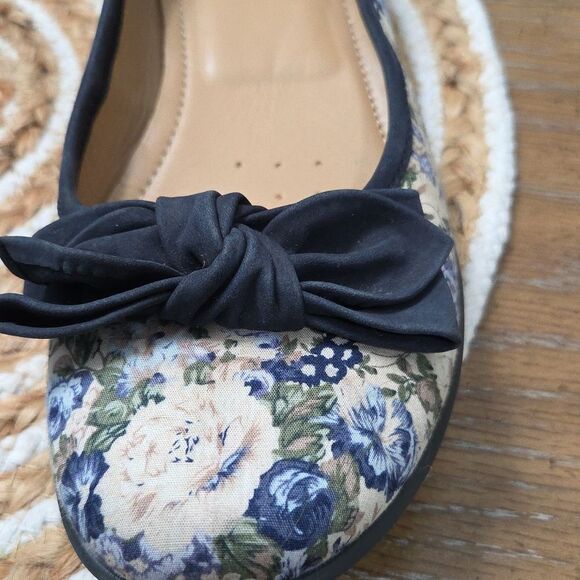 Hotter Comfort Concept Jewel Floral Bow Slip On Ballet Loafers NWOT 7.5 - Picture 9 of 9